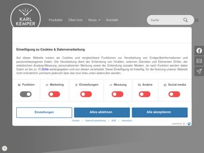 Website von Karl Kemper Convenience GmbH
