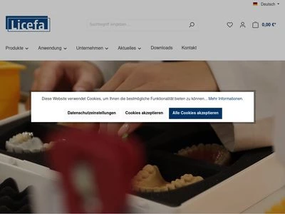 Website von LICEFA Kunststoffverarbeitung GmbH & Co. KG