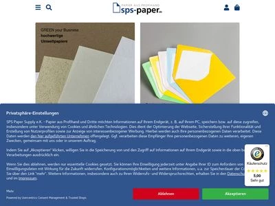 Website von SPS Paper Supply e.K.