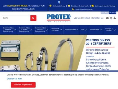 Website von Protex Verschlusstechnik GmbH