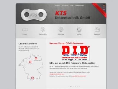 Website von KTS Kettentechnik GmbH