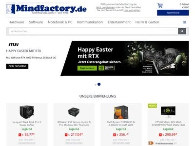 Website von Mindfactory AG