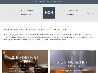 Website von HCH HandelsContor Hamburg GmbH