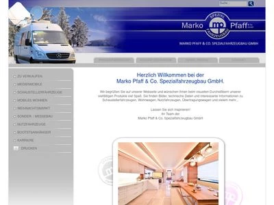 Website von Marko Pfaff & Co. Spezialfahrzeugbau GmbH