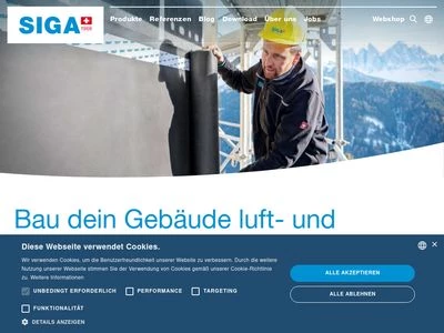 Website von SIGA Cover GmbH Deutschland