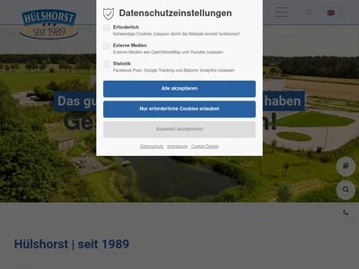 Website von Hülshorst Feinkost GmbH