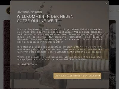 Website von W.F.Gözze Frottierweberei GmbH