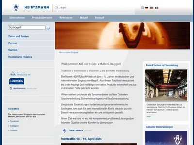 Website von Heintzmann Holding GmbH