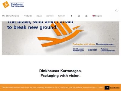 Website von Dinkhauser Kartonagen Vertriebs GmbH