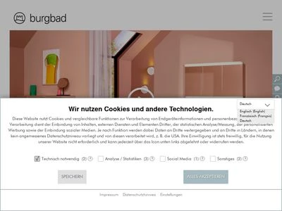 Website von burgbad AG