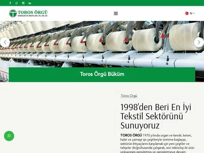 Website von TOROS ÖRGÜ