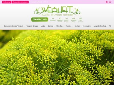 Website von Blumengroßhandel Weisheit GmbH & Co. KG