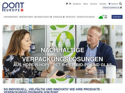 Website von Pont Packaging GmbH