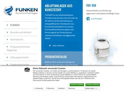 Website von Funken Kunststoffanlagen GmbH