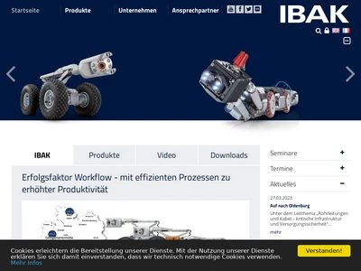 Website von IBAK Helmut Hunger GmbH & Co. KG
