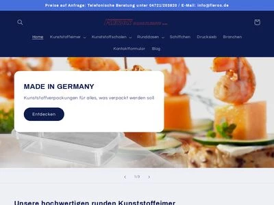 Website von Fleros Kunststoffe GmbH