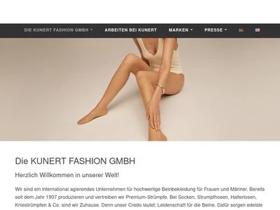 Website von KUNERT FASHION GMBH