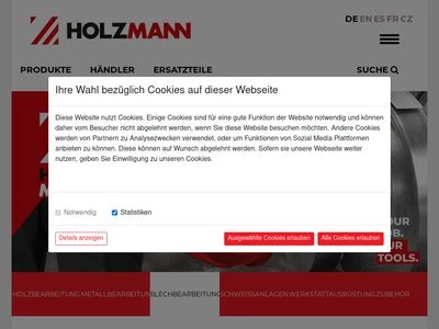 Website von HOLZMANN MASCHINEN GmbH