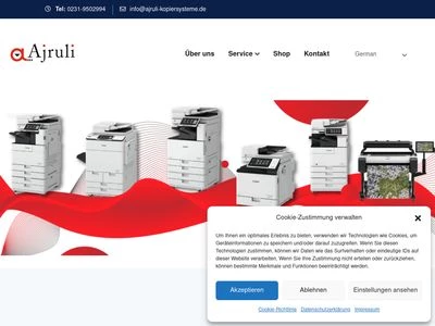 Website von Ajruli Kopiersysteme GmbH