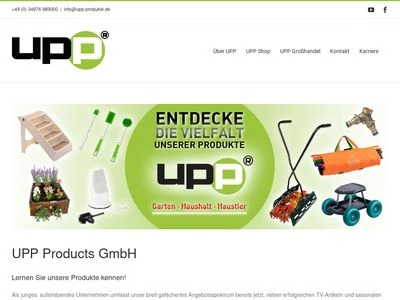 Website von UPP Products GmbH