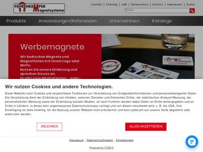 Website von Fehrenkemper Magnetsysteme OHG