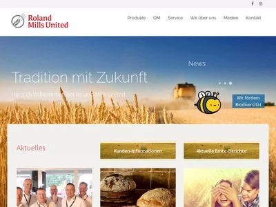 Website von ROLAND MILLS UNITED GmbH & Co. KG