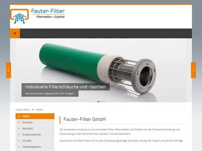Website von Fauter-Filter GmbH