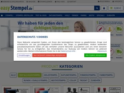 Website von Stempel Toenges GmbH