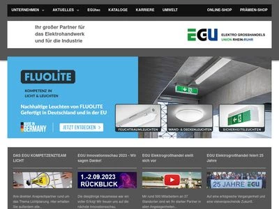 Website von EGU - Elektro Großhandels Union Rhein-Ruhr GmbH & Co. KG