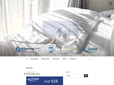 Website von Horst Schäfer GmbH - Bettfedern- und Daunenfabrik