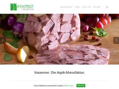 Website von Vassemer Geflügelfeinkost GmbH