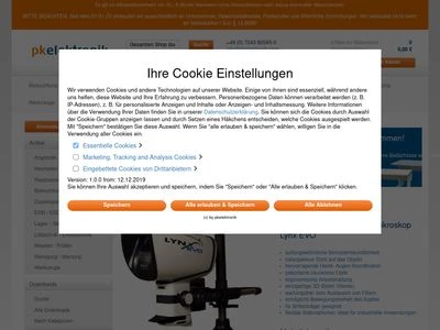 Website von PK Elektronik Vertriebs GmbH