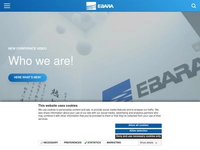 Website von EBARA Pumps Europe S.p.A.