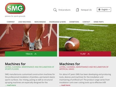 Website von SMG Sportplatzmaschinenbau GmbH