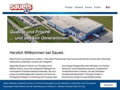 Website von Sauels frische Wurst GmbH Fleischwaren & Co. KG