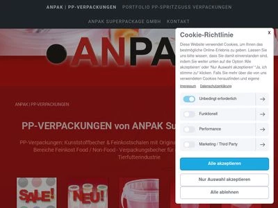 Website von ANPAK Superpackage GmbH