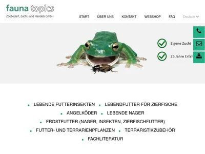 Website von fauna topics GmbH