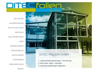 Website von DITEC-Folien GmbH