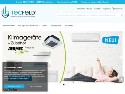 Website von TECFELD GmbH