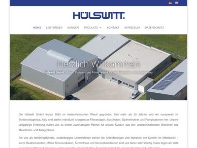 Website von Hülswitt GmbH Filter- und Pumpentechnik