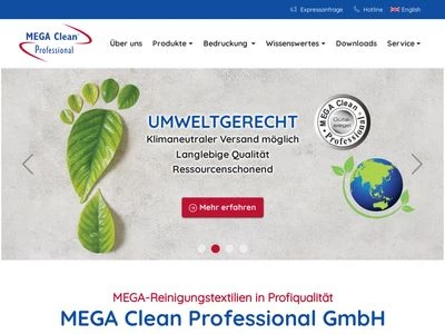 Website von MEGA Clean Professional GmbH