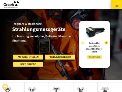 Website von GRAETZ Strahlungsmeßtechnik GmbH