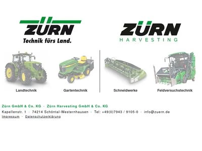 Website von Zürn Harvesting GmbH & Co. KG