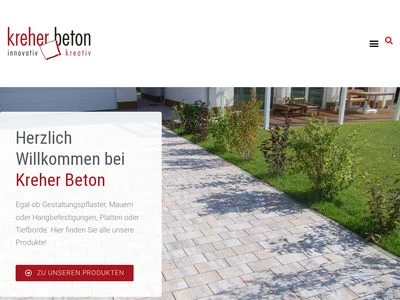 Website von Kreher Beton GmbH
