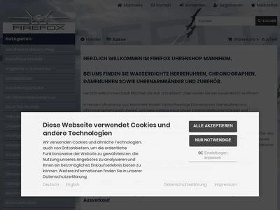 Website von DR Uhren GmbH - FIREFOX Uhren