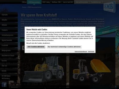 Website von EMB Baumaschinen Handelsgesellschaft mbH