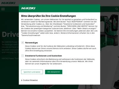 Website von Hikoki Power Tools Deutschland GmbH