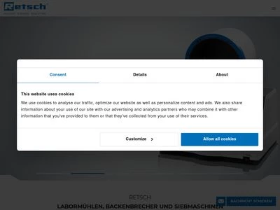 Website von RETSCH GmbH
