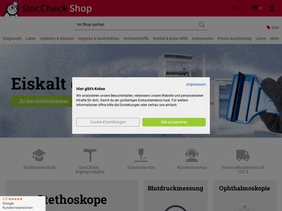 Website von DocCheck Shop GmbH