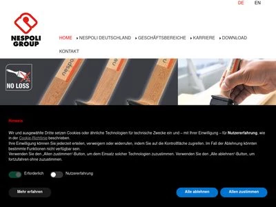 Website von Nespoli Deutschland GmbH